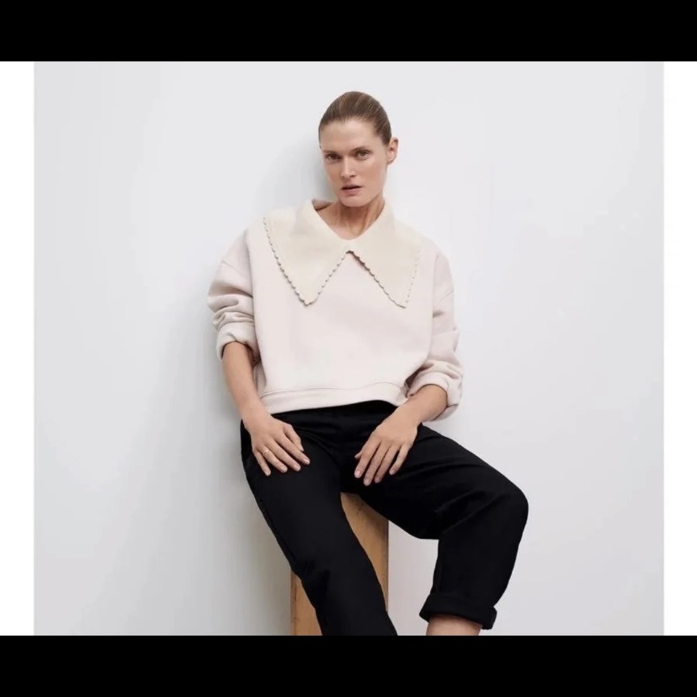 Zara Knit Collar Sweatshirt